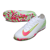 Chuteira Society Nike Zoom Mercurial Vapor 16 Elite TF Branco, Verde e Rosa